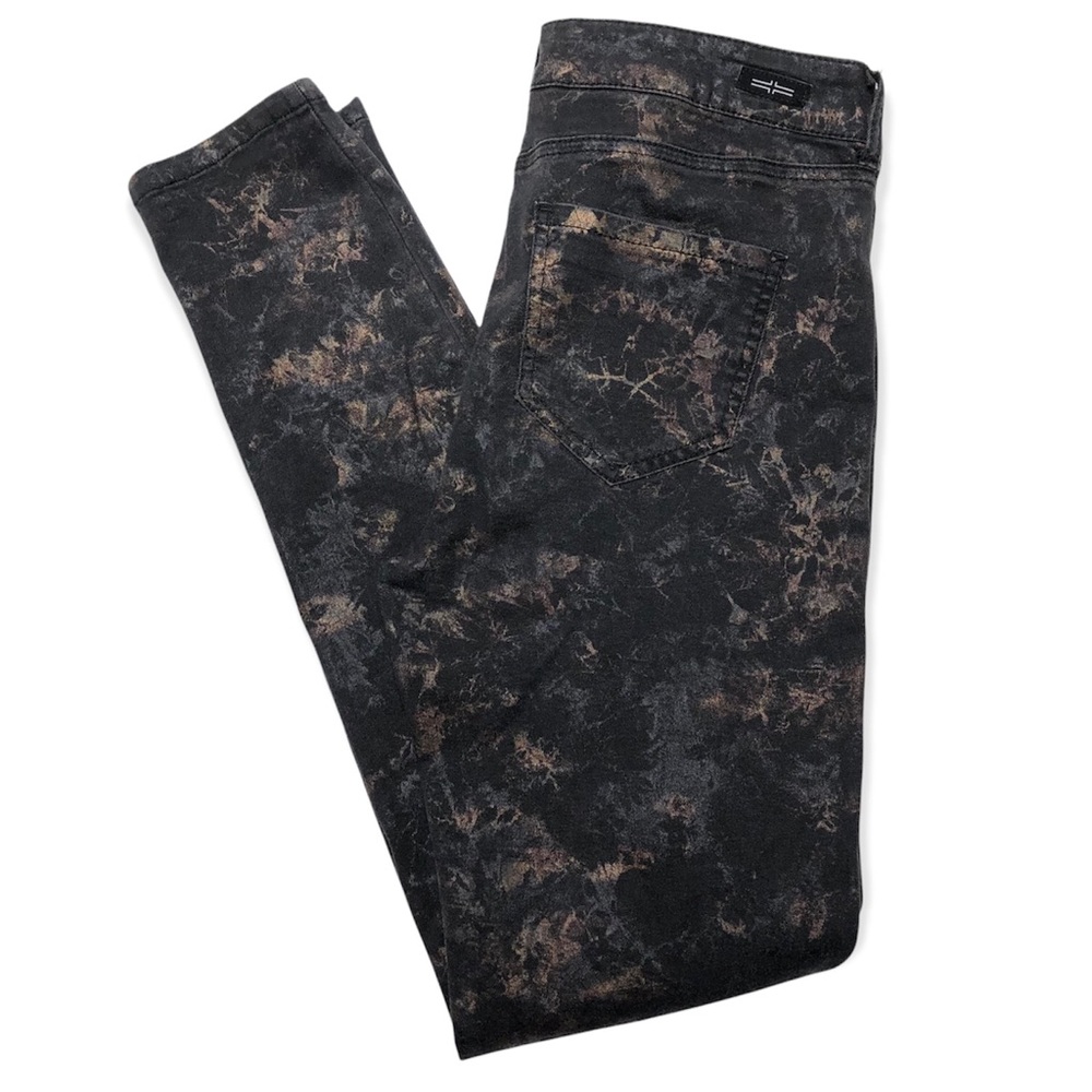 LIVERPOOL Black Metallic Tie Dye High Rise Skinny Jeans Size 29
